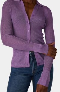 French Connection - Lurex Mix Collard Top