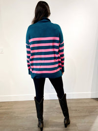 Little Daisy Closet - Tish Striped Quarter Zip Pullover Sweater