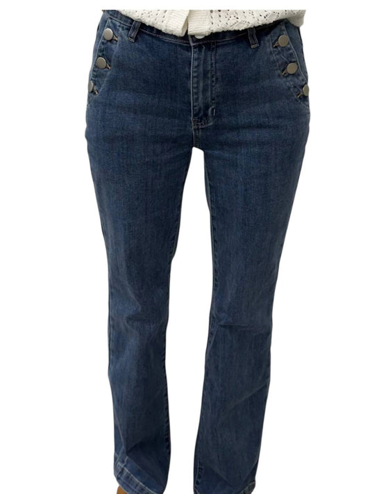 Charlie B - Flare Leg Stretch Jeans With Buttons