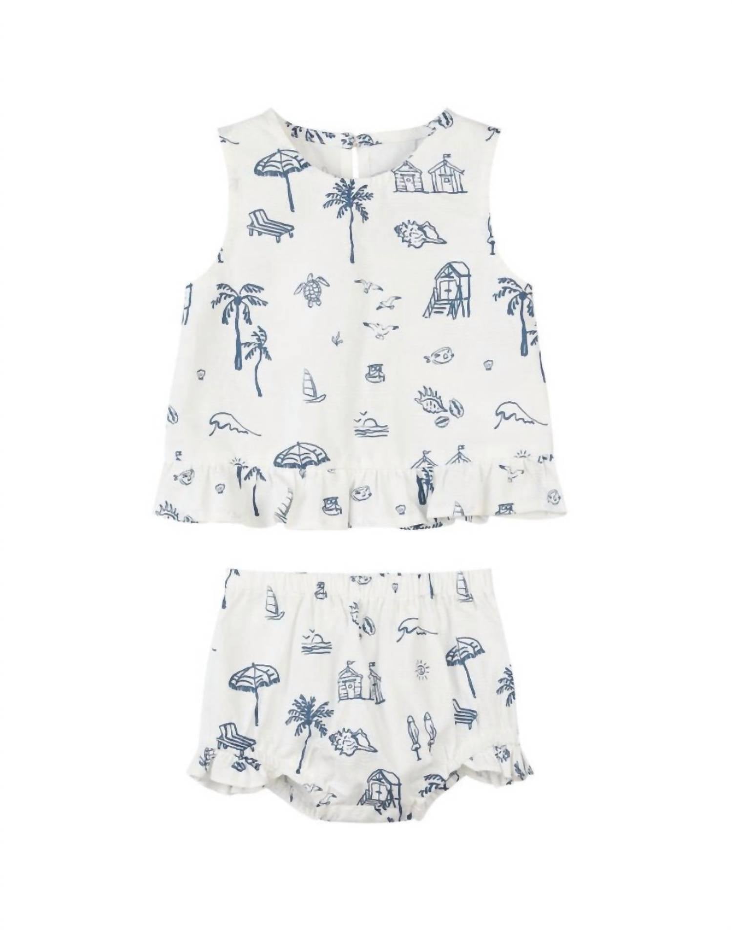 VIGNETTE Girl's Sierra Set in navy beach scene - item