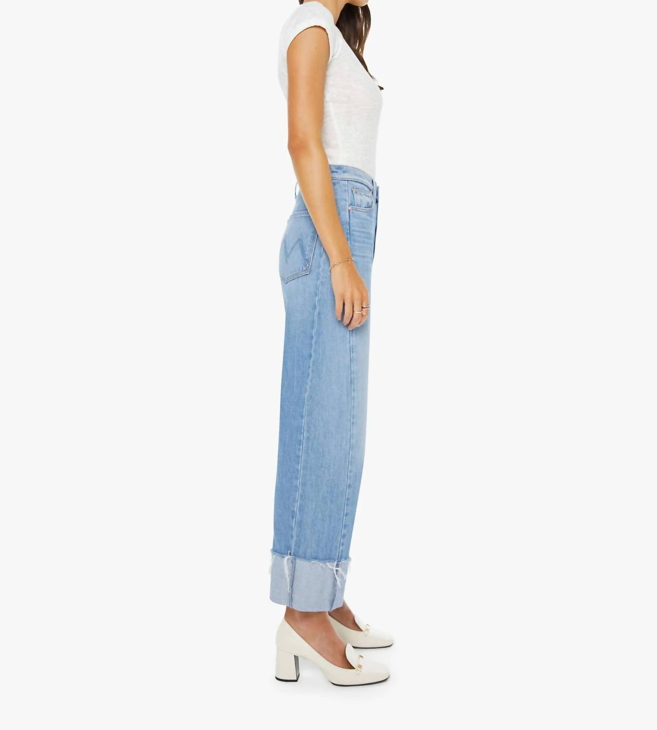Mother - Half Pipe Ankle Cuff Fray Jean