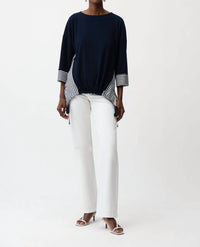 Joseph Ribkoff - Stripe Top With High Low Hem