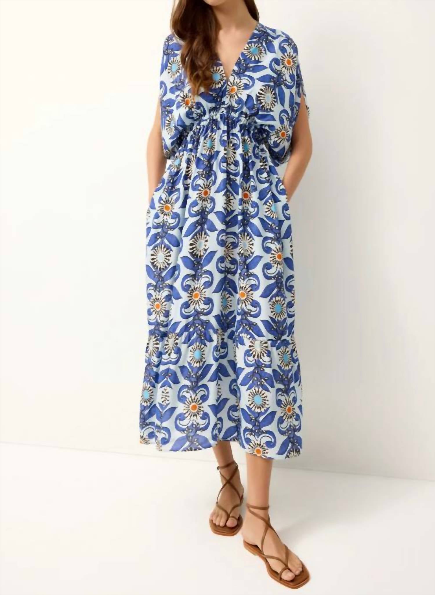 Marie Oliver Venus Caftan Dress in treillage - women's dress - alternate view