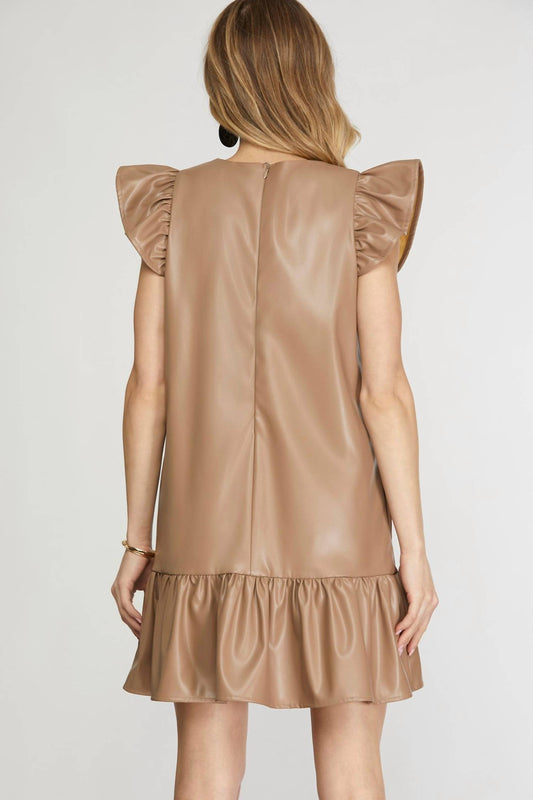 She + Sky - Faux Leather Mini Dress