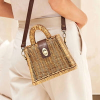 The Winding Road - Women's Petite Rattan Crossbody Handbag