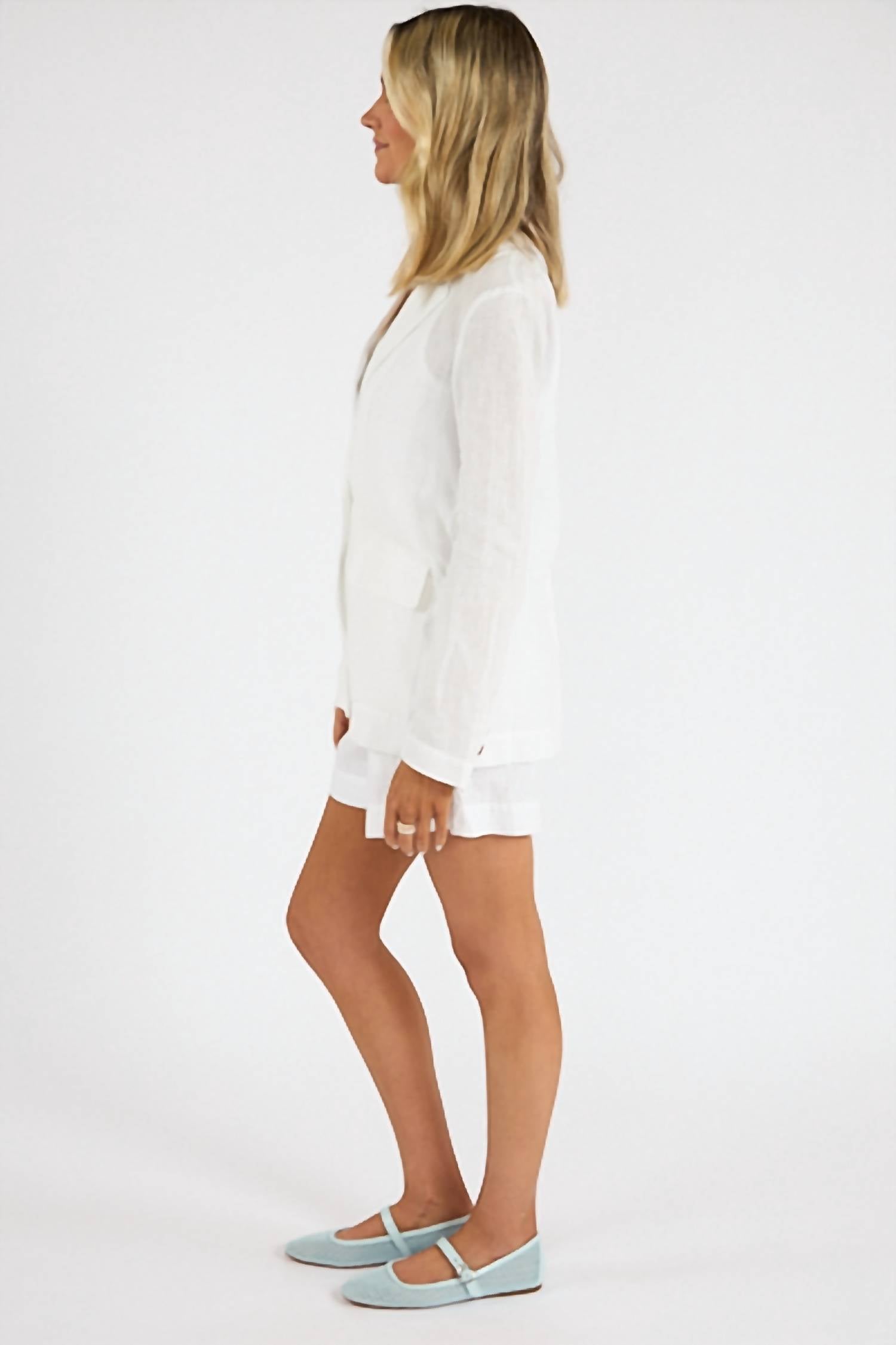 Michael Stars Mavis Short With Pocket in white - women's shorts - alternate view