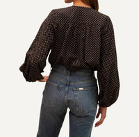 MILLE Cecily Top in polka dot - women's blouse - detail view