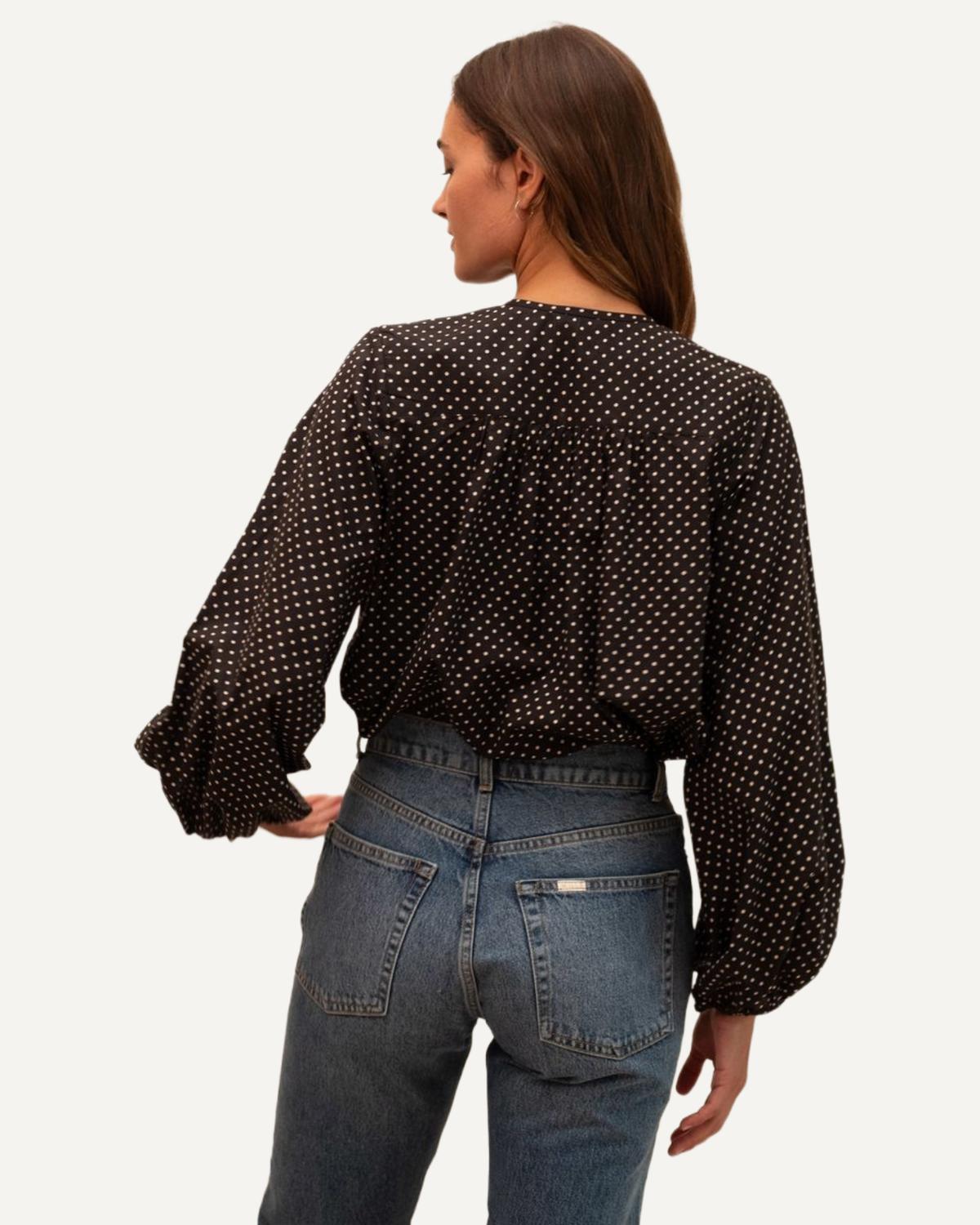 MILLE Cecily Top in polka dot - women's blouse - alternate view