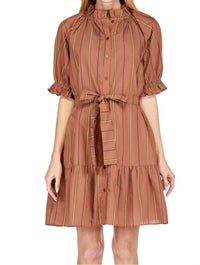 Jade - Button Front Flounce Mini Dress