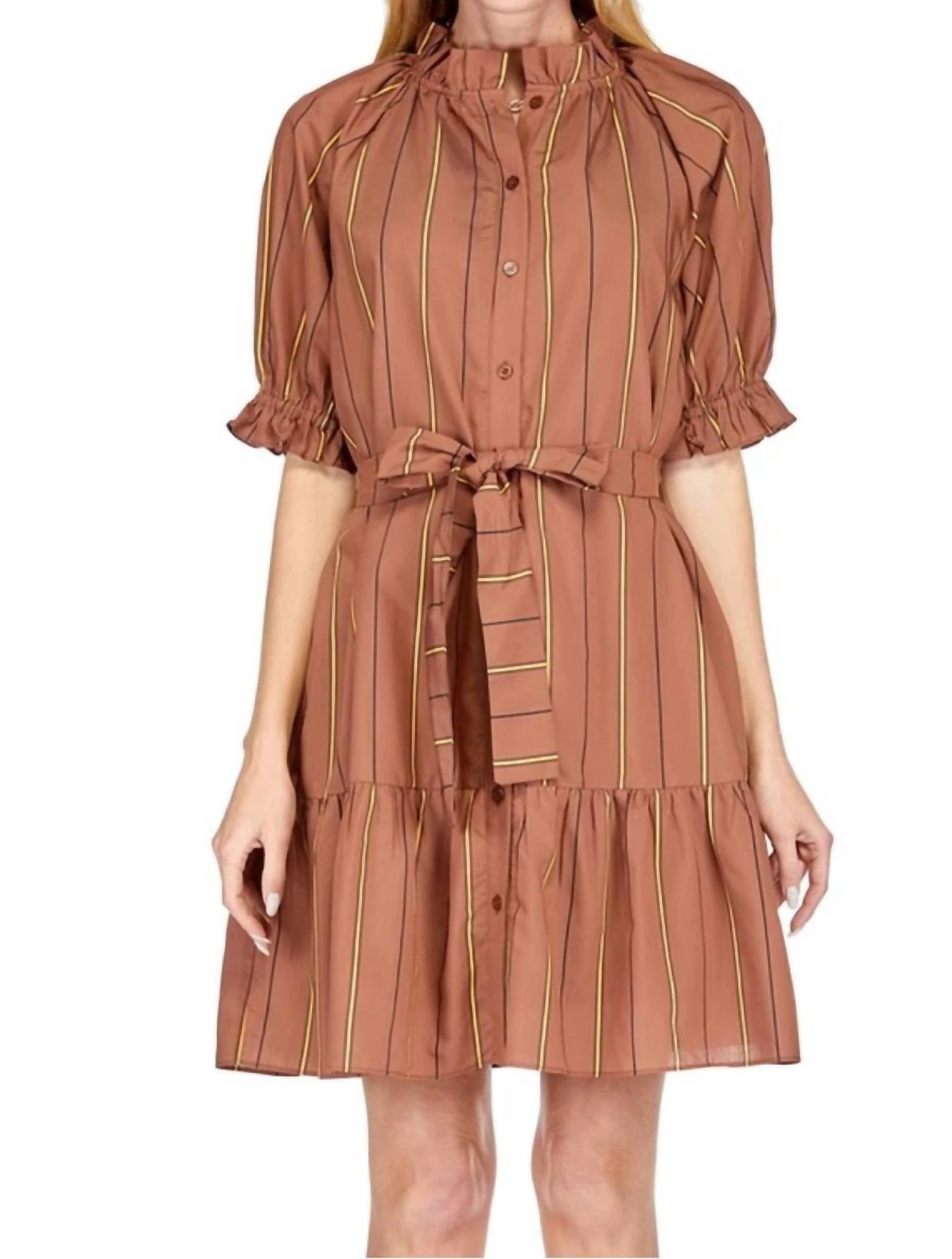 Jade - Button Front Flounce Mini Dress