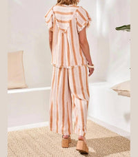 Tribal - Textured Linen V-neck Top