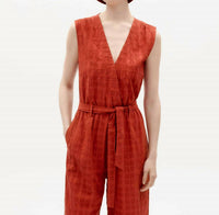 Thinking Mu - Crossed V-neckline Jumpsuit
