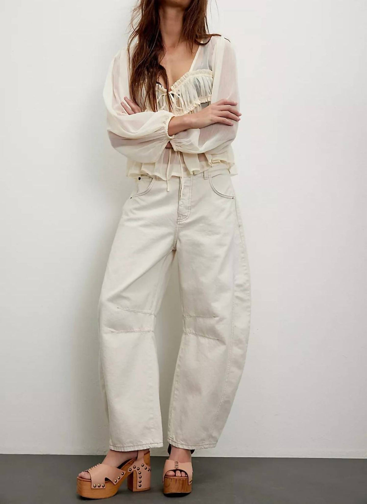 Free People - Good Luck Mid Rise Bold Barrel Jeans