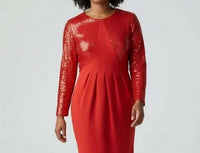 Reiss Cara Sequin Waisted Mini Dress in red - women's dress - alternate view