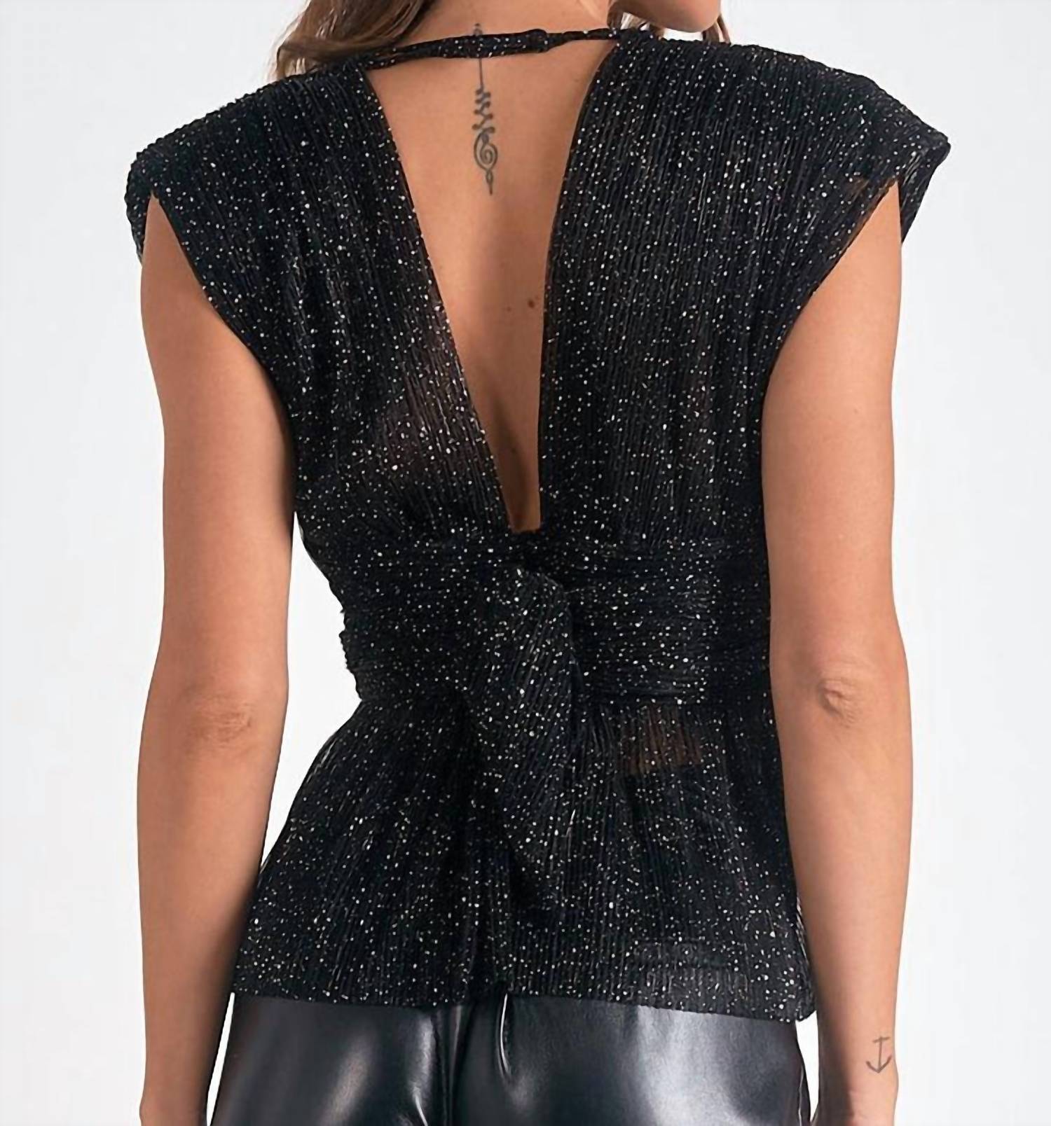 Elan - Sleeveless Plunge Neckline Blouse