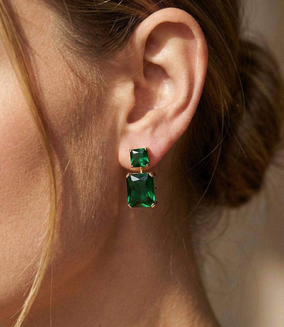 Marlyn Schiff - Women's Princess Cut Drop Earrings