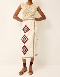Marie Oliver - Luca Embroidered Wrap Skirt