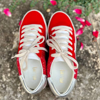 MiiM Women's Glazed Star Sneakers in red - women's sneaker - alternate view