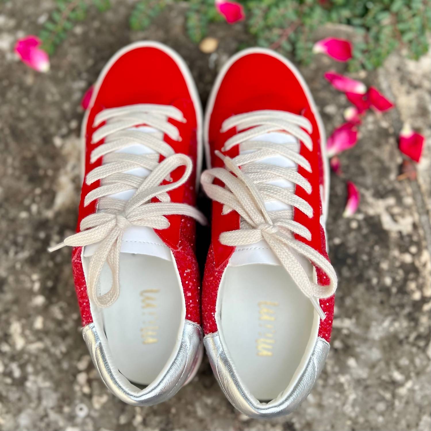MiiM Women's Glazed Star Sneakers in red - women's sneaker - alternate view