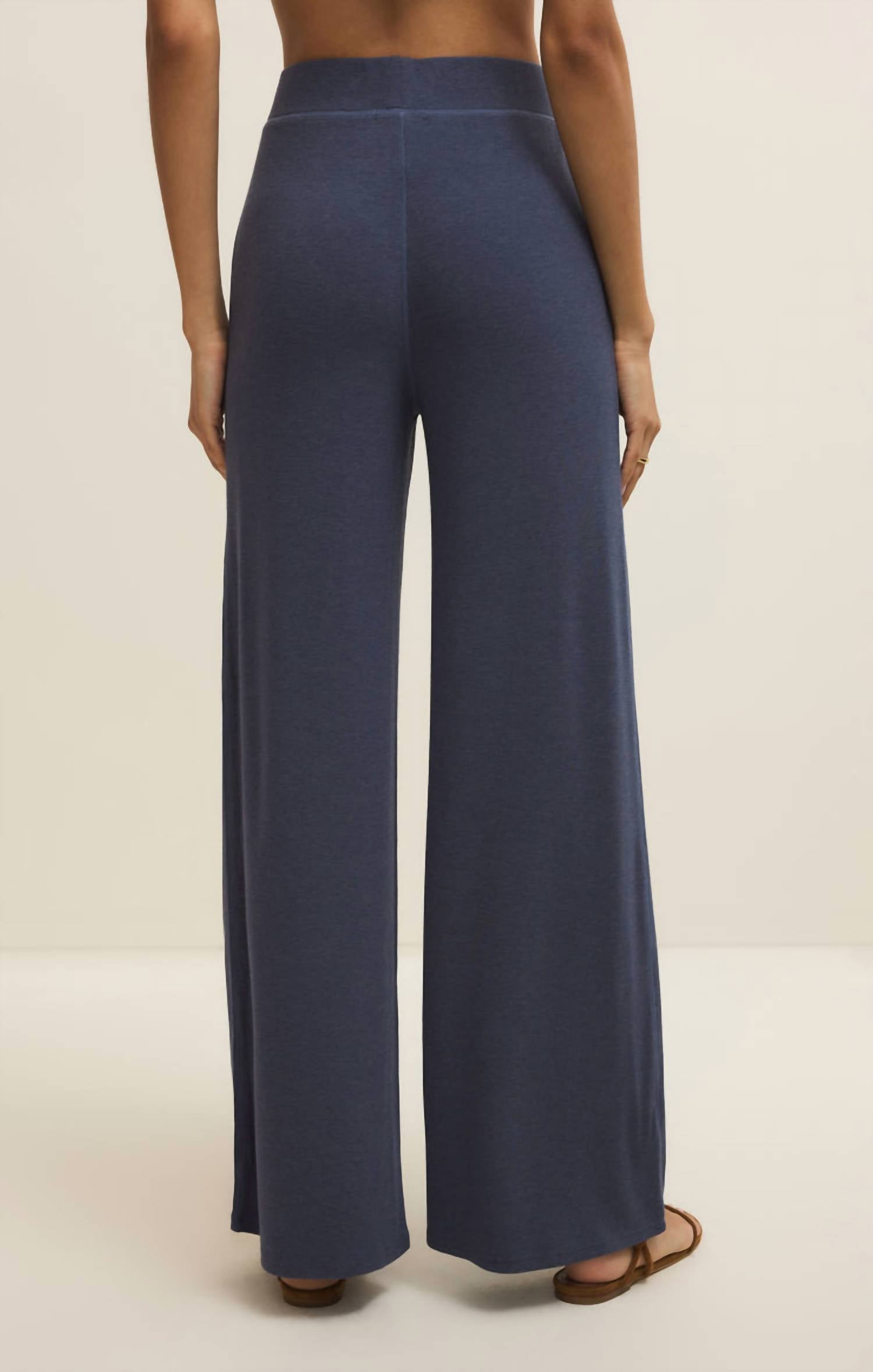 Z Supply Renae Rib Pant in indigo - women's pants - alternate view