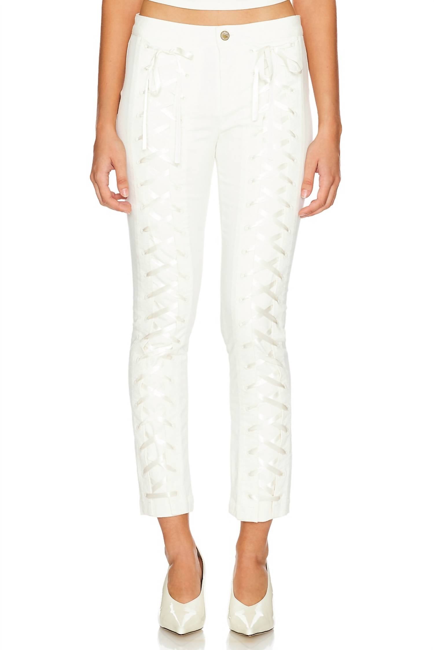 Loveshackfancy - Doro Lace Up Bow Pants