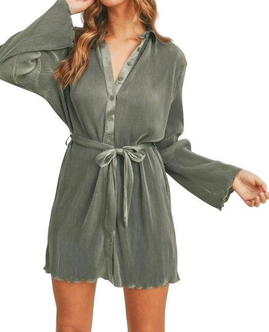 Mable - Pleated Shirt Dress