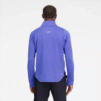 New Balance Heat Grid Half Zip Top in marine blue heather - men's shirt - detail view