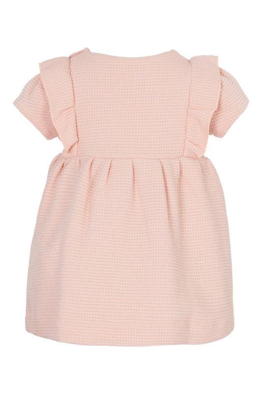 Armani - Girls Pink Cotton Waffle Jersey Dress