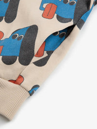 BOBO CHOSES Doggy Mate All Over Zipped Hoodie in off white - kids' shirt - view 5