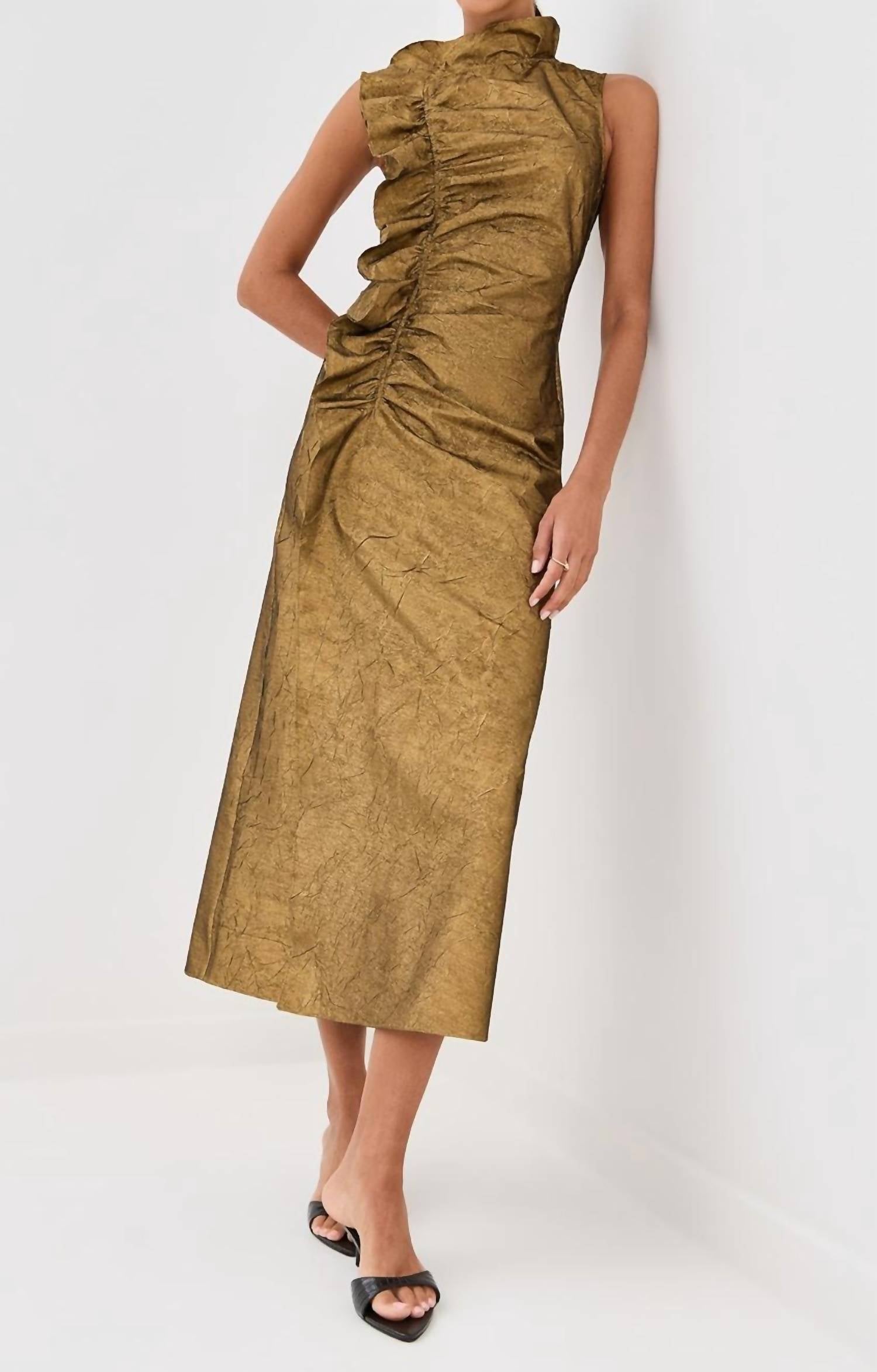 Ulla Johnson - Demetria Sleeveless Ruched Front Midi Dress