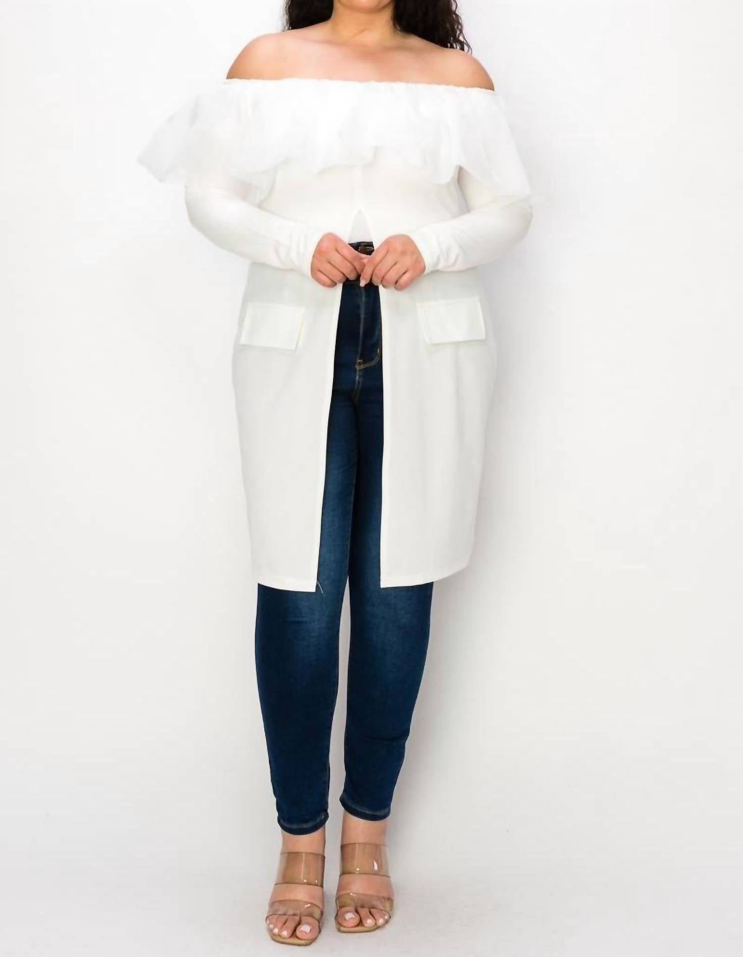 Wowo - Ruffle Off-shoulder Top