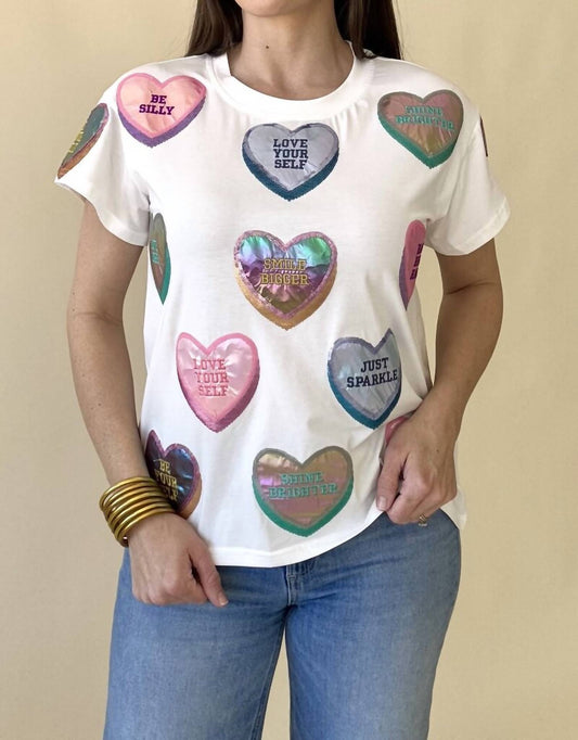 Queen Of Sparkles - Positive Candy Hearts Tee