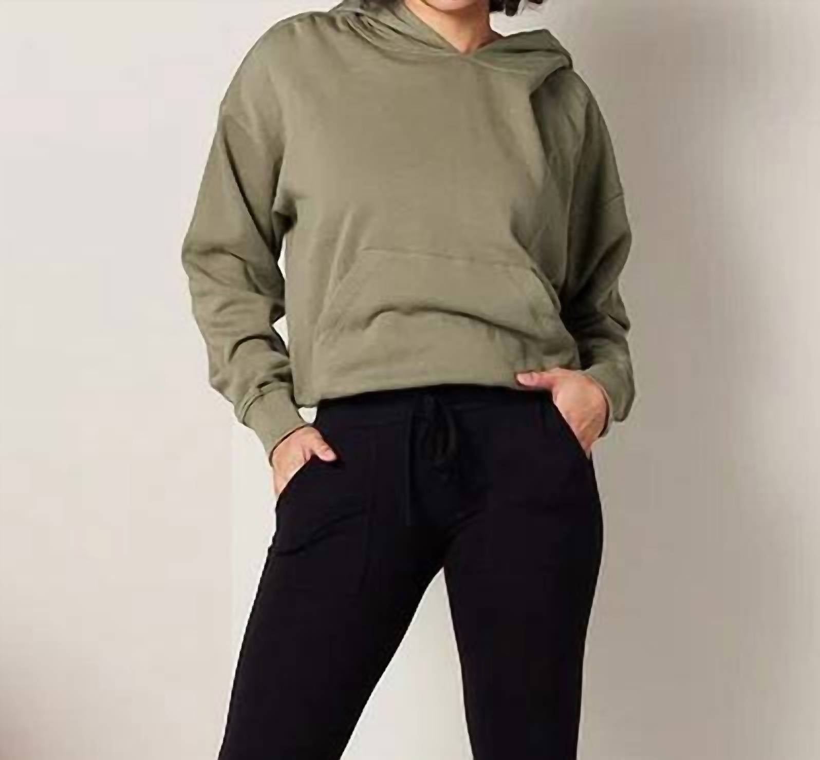 Known Supply Relaxed Hoodie in army - women's top