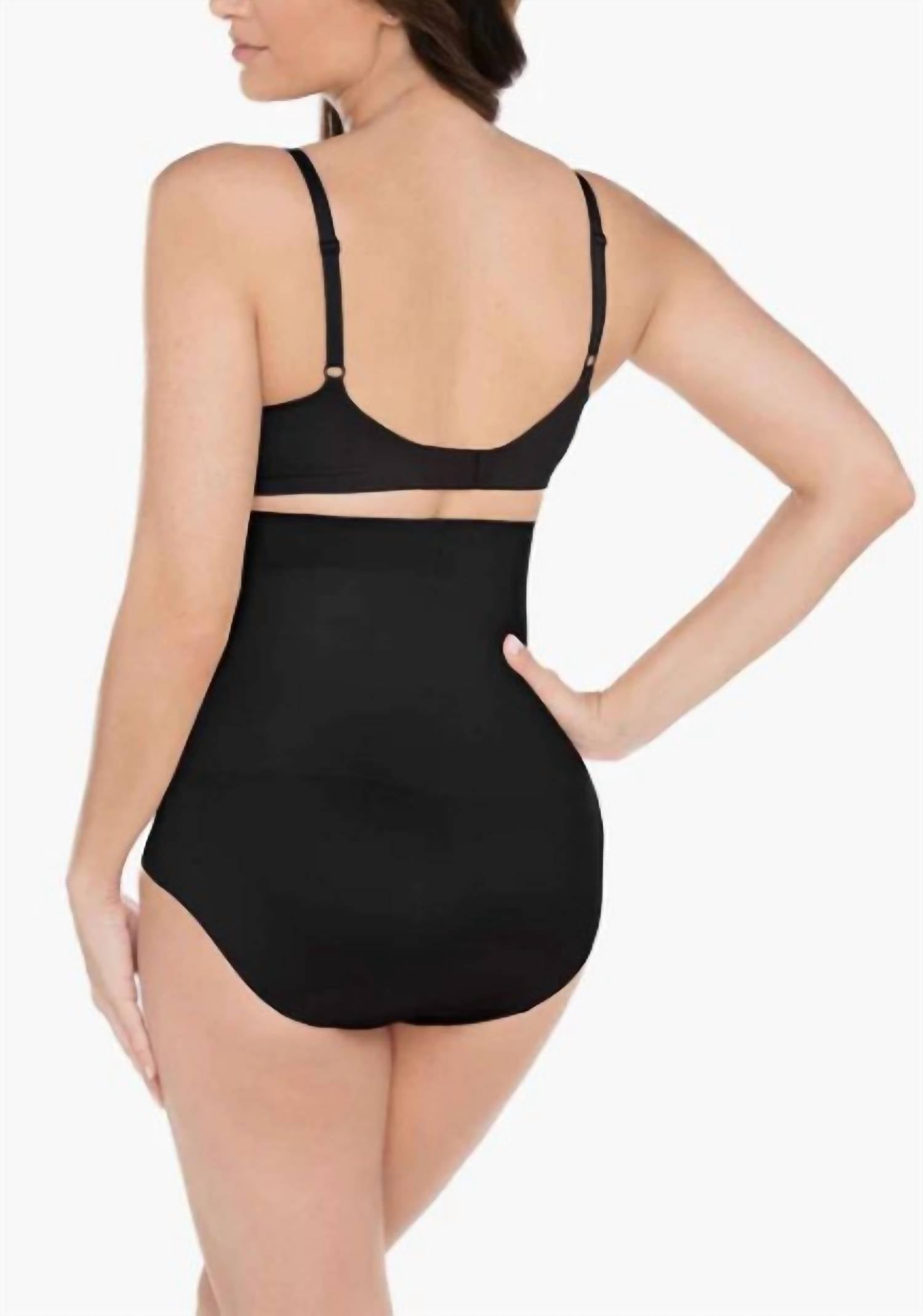Miraclesuit Comfy Curves Hi-waist Brief in black - women's intimate - detail view