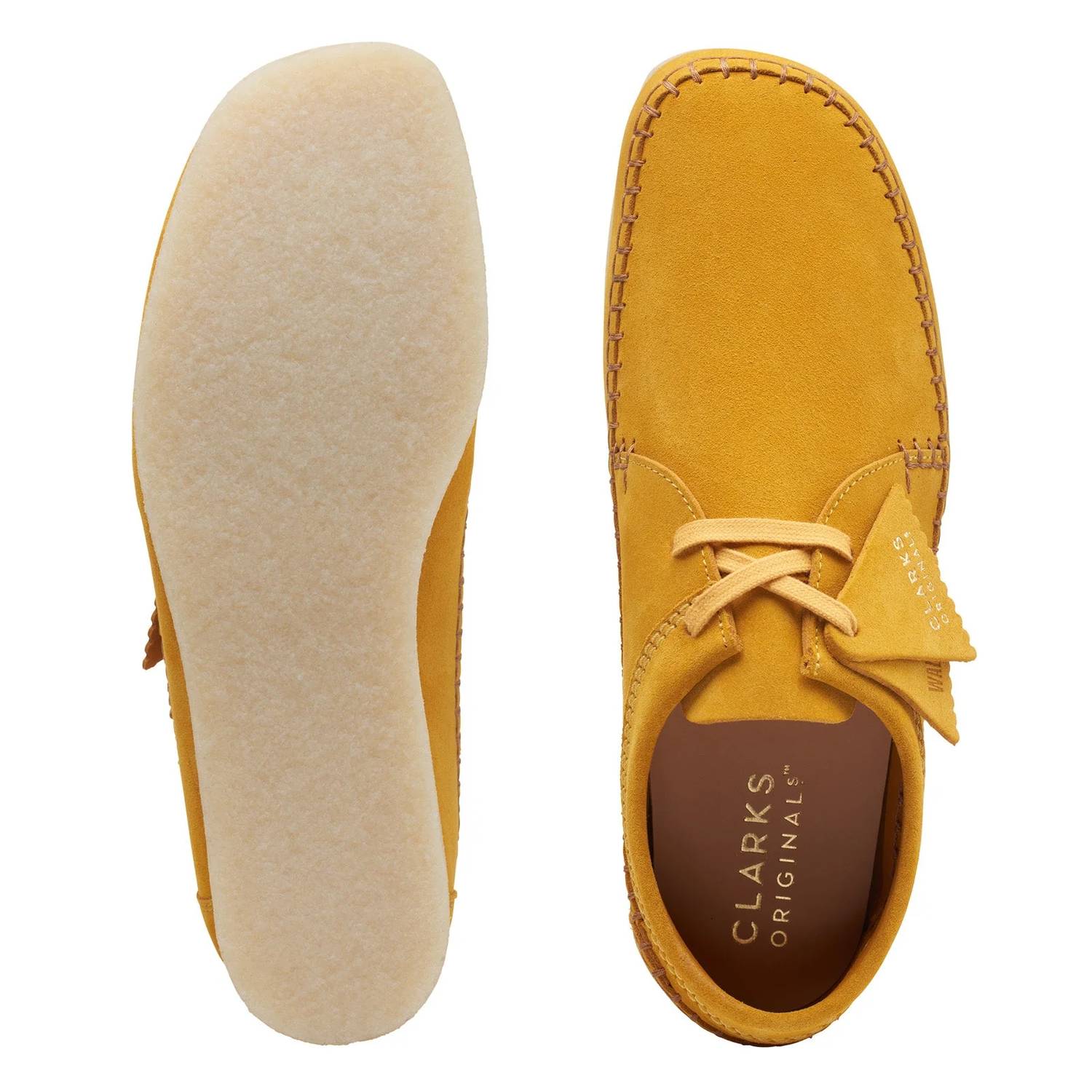 Clarks Men's Weaver Shoes in mustard suede - men's loafer - view 7