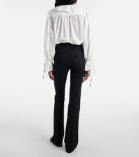 FRAME The Reboot High Rise Boot Cut Jeans in black - women's jeans - detail view