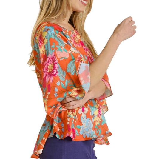 Umgee - Floral Print Peplum Top