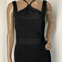 Herve Leger - Ribbed Halter Midi Bodycon Dress