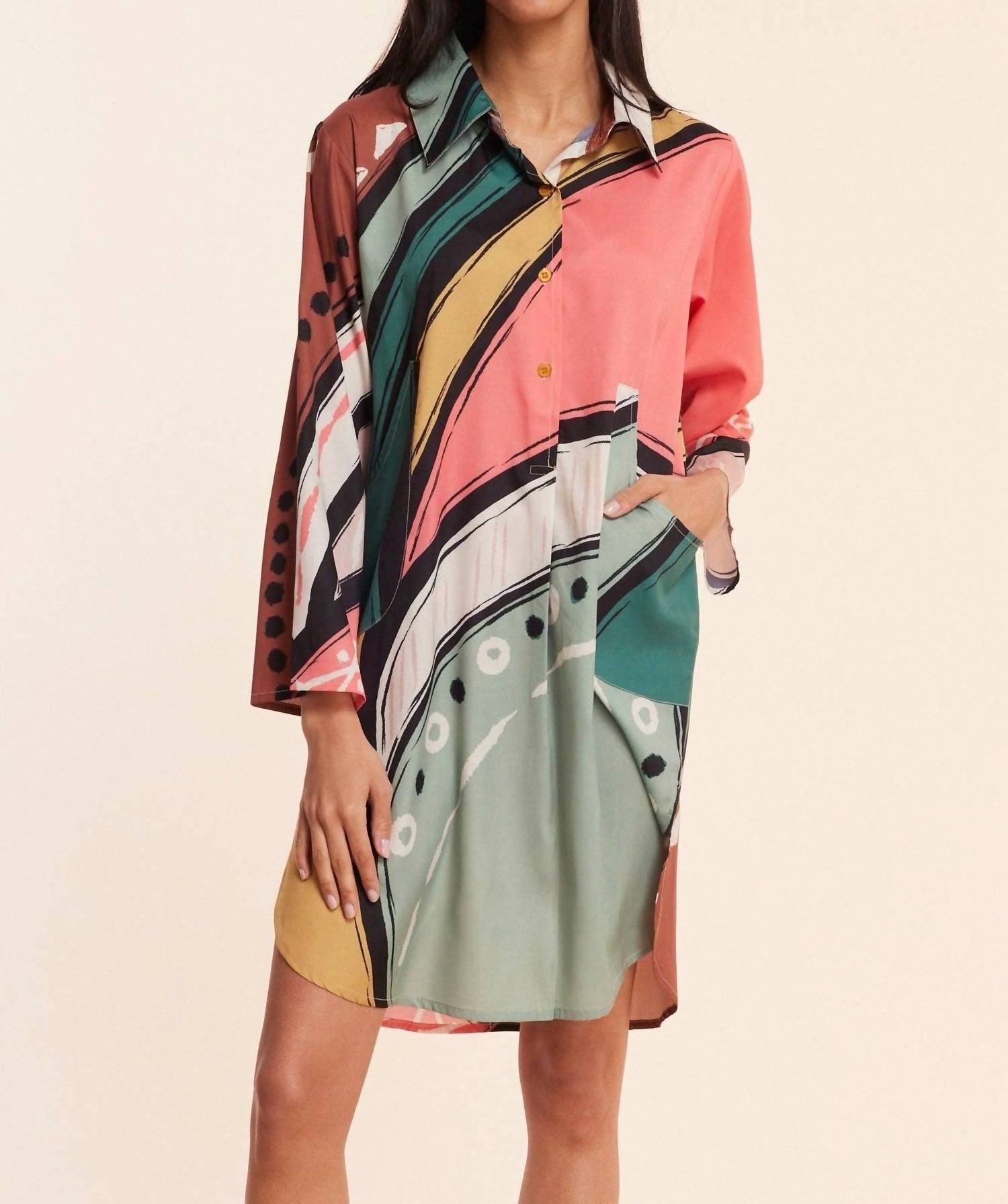 Modaposa - Gabriella Abstract Fall Resort Dress