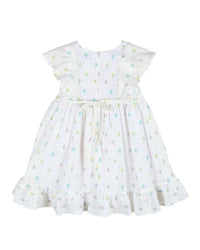 Florence Eiseman - Textured Lawn Floral Printed Dress With Flowers