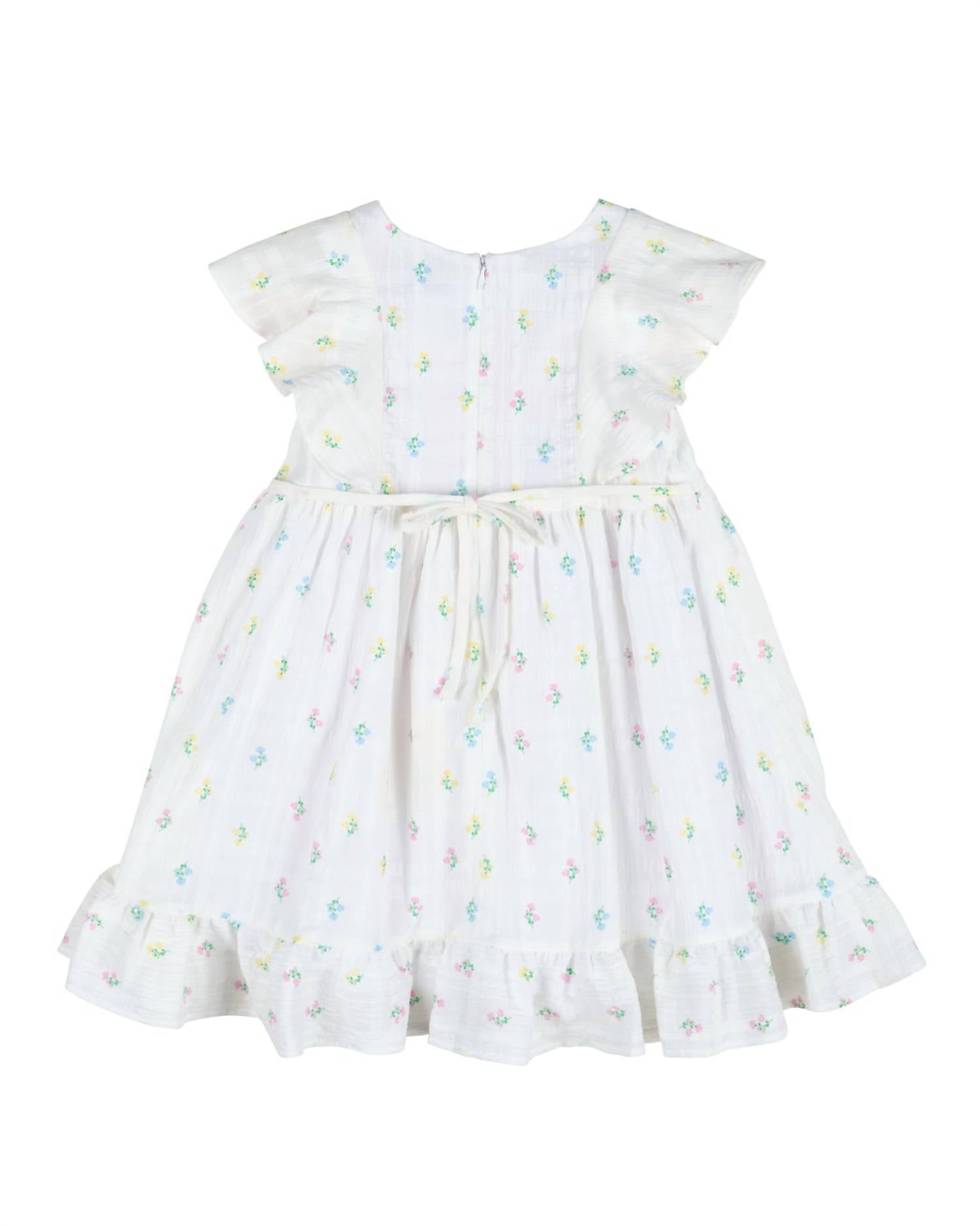 Florence Eiseman - Textured Lawn Floral Printed Dress With Flowers