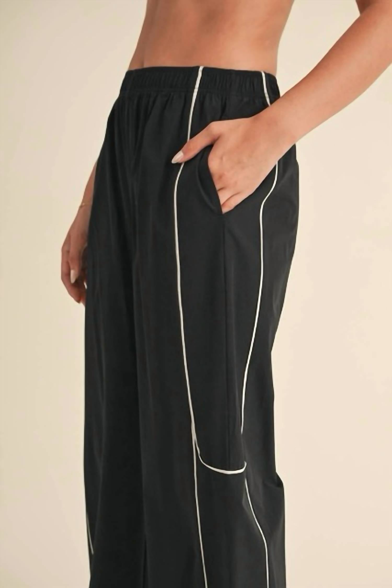 Kimberly C - Contrast Piping Track Pants