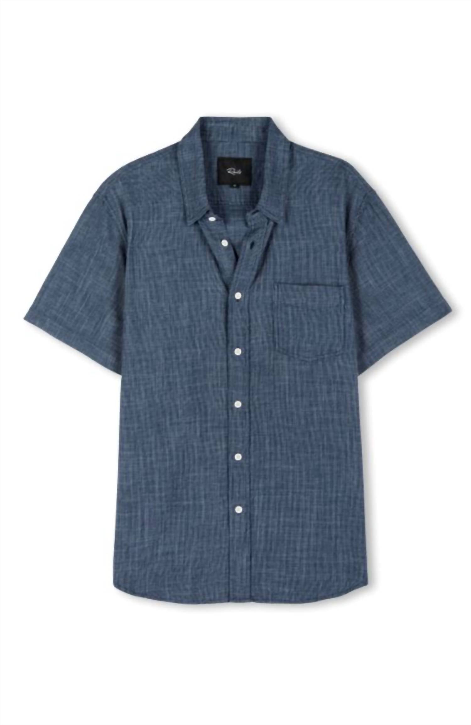 Rails Men's Fairfax Relaxed Fit Shirt in navy etch - men's t-shirt