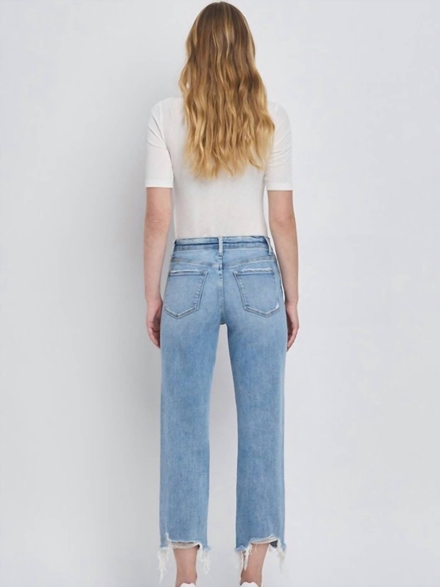 Vervet By Flying Monkey - Poppy Fray Hem Straight Jeans