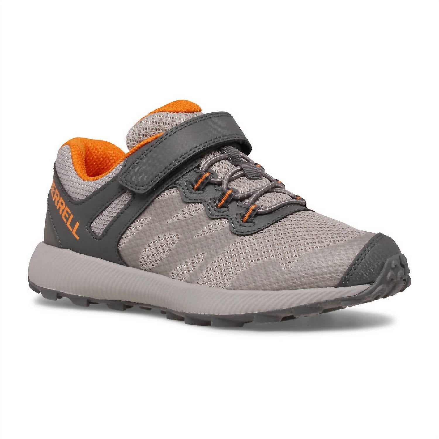MERRELL Little Kid's Nova Trail Runner Shoes in grey orange - kids' sneaker
