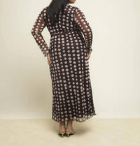Fashion Szn Curve - Long Sleeve Polka Dot Wrap Midaxi Dress - Plus