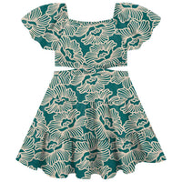 Milon - Girl's Flutter Sleeve Cut Out Dress