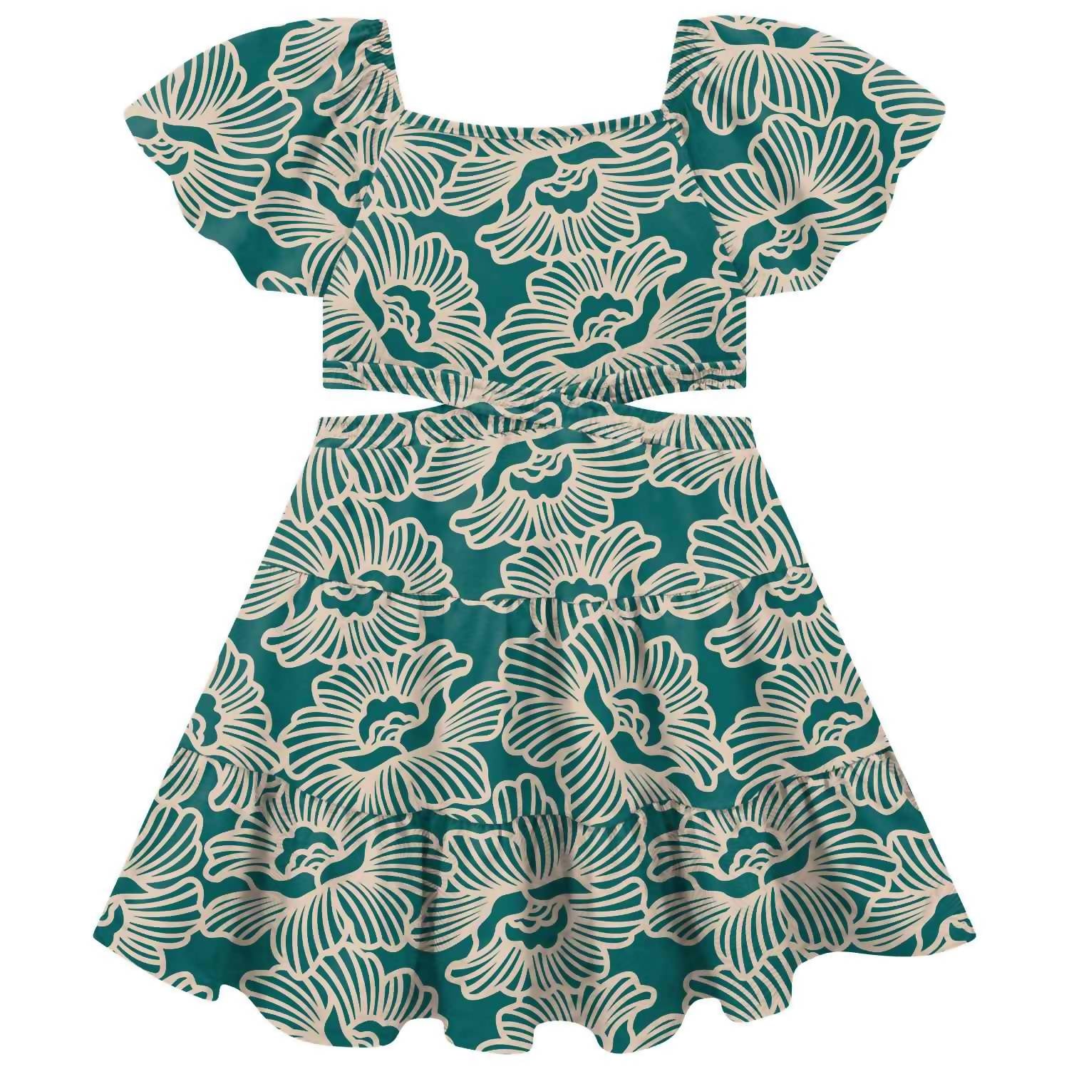 Milon - Girl's Flutter Sleeve Cut Out Dress