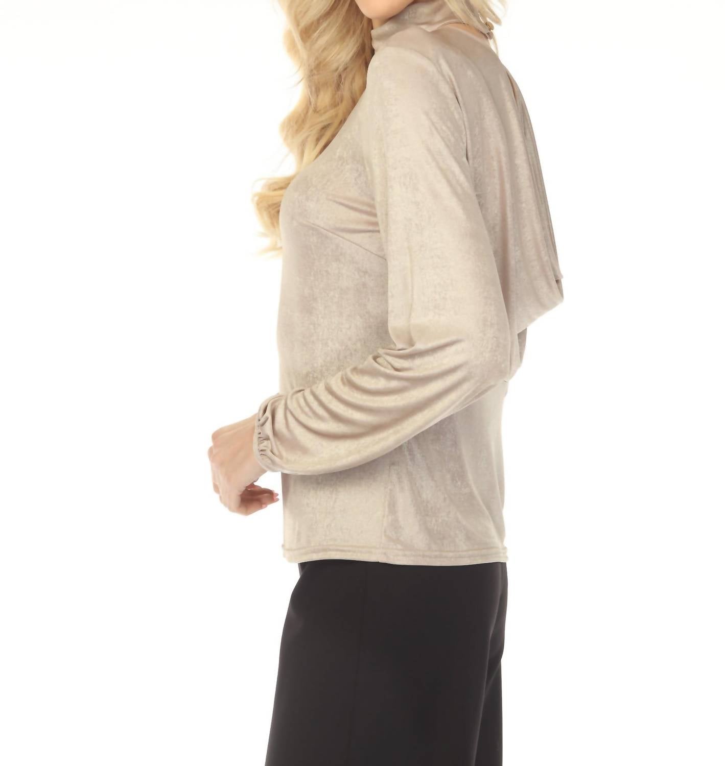 Joseph Ribkoff - Metallic Open Cowl Back Top
