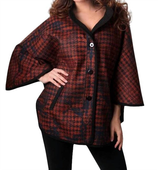 Houndstooth Cocoon Cape